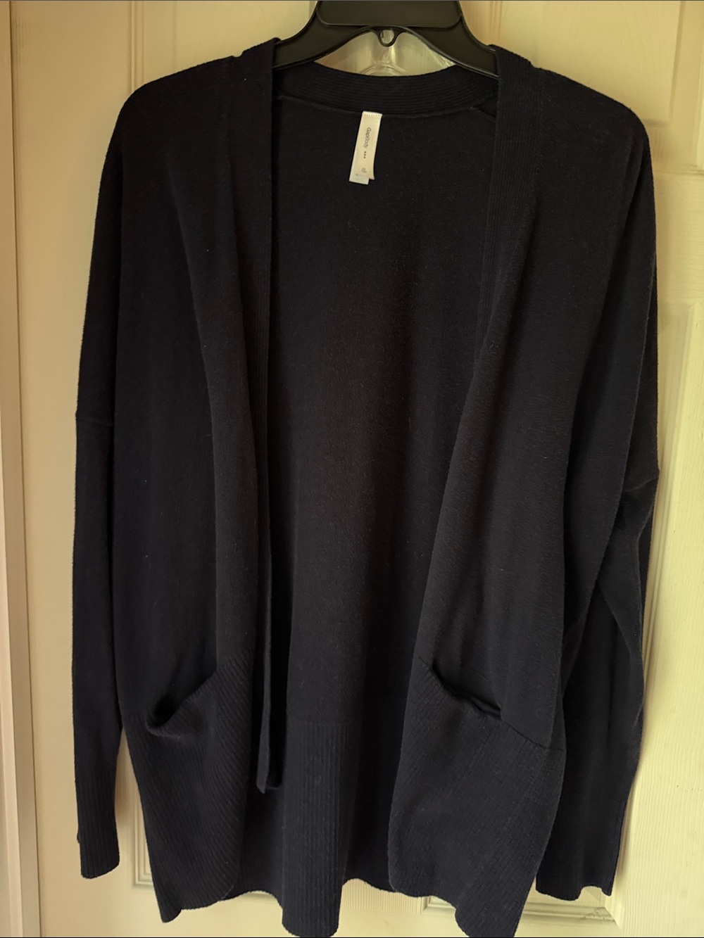 Men's Open-Front Navy Cardigan Sweater